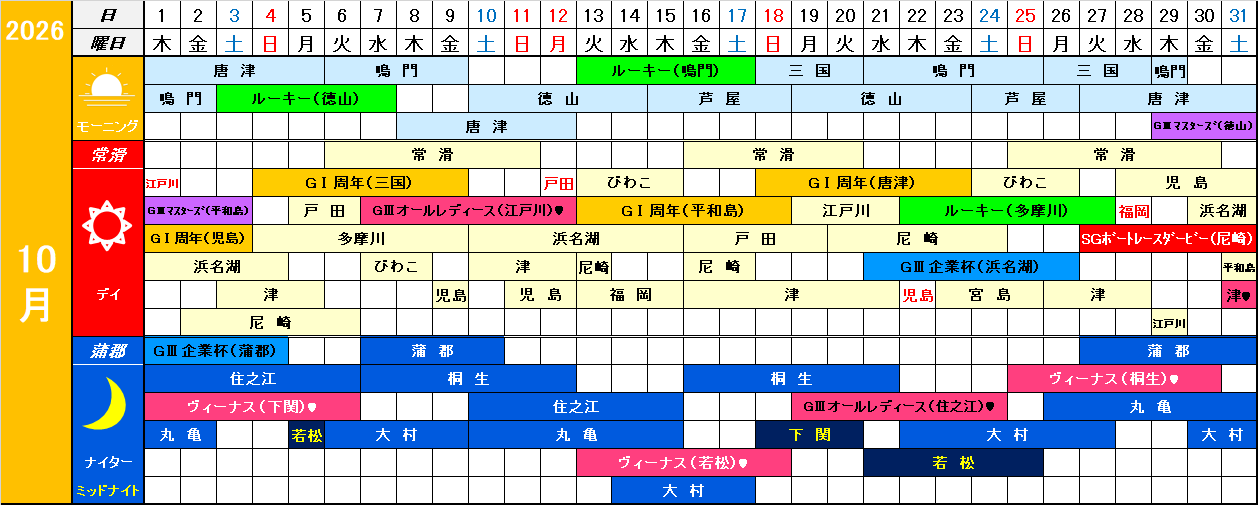 中部カレンダー画像